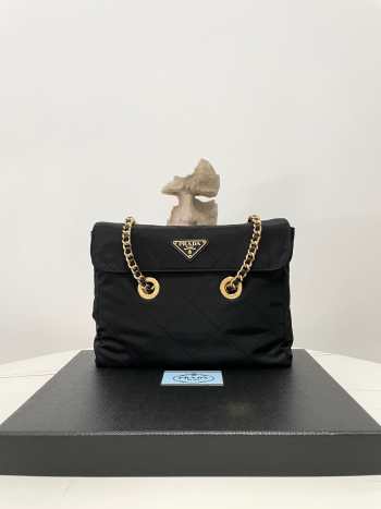 Uubags Prada Chain Quilted Shoulder Bag Nylon 25x21x5cm 