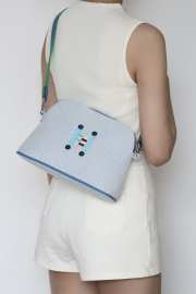 Uubags Hermes Bolide Crazy H case, medium model bag in blue 26x18cm - 5