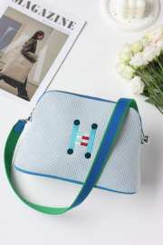 Uubags Hermes Bolide Crazy H case, medium model bag in blue 26x18cm - 4