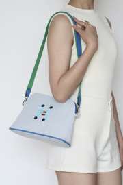Uubags Hermes Bolide Crazy H case, medium model bag in blue 26x18cm - 3