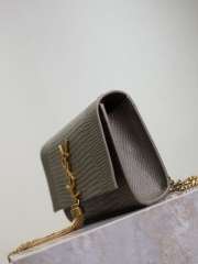 Uubags YSL Grey Kate Small Classic Tassel Clutch in Crocodile Embossed Bag 20x13.5x5.5cm - 2