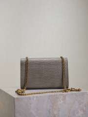 Uubags YSL Grey Kate Small Classic Tassel Clutch in Crocodile Embossed Bag 20x13.5x5.5cm - 4