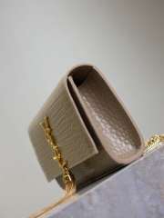 Uubags YSL Beige Kate Small Classic Tassel Clutch in Crocodile Embossed Bag 20x13.5x5.5cm - 4