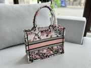Uubags Small Dior Book Tote Bag Multicolor Dior Saisons Printemps-Ete Embroidery 26.5x22x14cm - 5