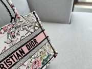 Uubags Small Dior Book Tote Bag Multicolor Dior Saisons Printemps-Ete Embroidery 26.5x22x14cm - 2