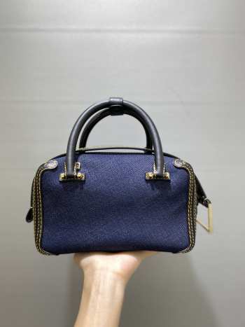 Uubags Delvaux Cool Box MM Denim Sahara In Blue Crossbody Bag 21x13x11cm