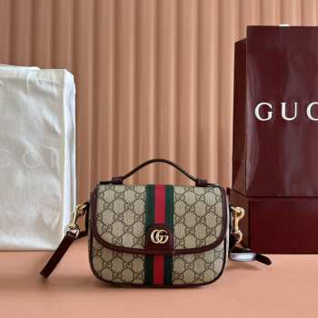 Uubags Gucci Ophidia small top handle bag rosso ancora red 20x16x5cm