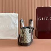 Uubags Gucci Ophidia small tote bag beige and dark brown GG Monogram coated fabric 22.5x17x11cm - 5