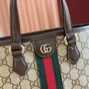 Uubags Gucci Ophidia small tote bag beige and dark brown GG Monogram coated fabric 22.5x17x11cm - 2