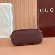 Uubags Gucci Ophidia small tote bag beige GG Monogram coated fabric rosso ancora red 22.5x17x11cm - 4