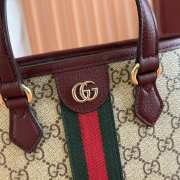 Uubags Gucci Ophidia small tote bag beige GG Monogram coated fabric rosso ancora red 22.5x17x11cm - 6