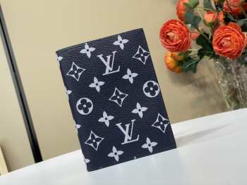 Uubags Louis Vuitton M64502 Passport Cover In Navy Blue 10x14x2.5cm