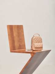 Uubags Chanel Mini Beige Caviar Leather Backpack 18x13x9cm - 5