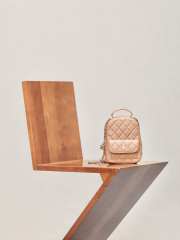 Uubags Chanel Mini Beige Caviar Leather Backpack 18x13x9cm - 4