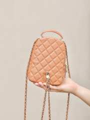 Uubags Chanel Mini Beige Caviar Leather Backpack 18x13x9cm - 6