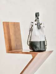 Uubags Chanel Shopping Bag Suede Calfskin, Shiny Lambskin & Gold-Tone Metal Grey & Black 33x29x11cm - 4