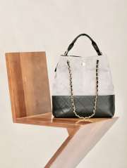 Uubags Chanel Shopping Bag Suede Calfskin, Shiny Lambskin & Gold-Tone Metal Grey & Black 33x29x11cm - 3