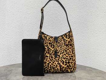 Uubags YSL Le 5 À 7 Supple Small Pony Hair Leather Brown & Black 23x22x8.5cm
