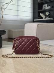 Uubags Chanel shiny lambskin quilted mini camera case burgundy 12x18x7cm - 3