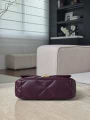 Uubags Chanel 19 Bag Burgundy Shiny Lambskin, Gold-Tone, Silver-Tone & Ruthenium-Finish Metal 16x26x9cm - 5