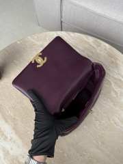 Uubags Chanel 19 Bag Burgundy Shiny Lambskin, Gold-Tone, Silver-Tone & Ruthenium-Finish Metal 16x26x9cm - 2