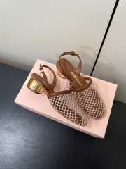Uubags Ferragamo Kay Net Slingback Pumps Brown 4cm - 5