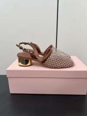 Uubags Ferragamo Kay Net Slingback Pumps Brown 4cm - 2