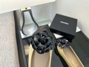 Uubags Chanel Beige/Black Leather Camelia Flower Ballet Flats - 2