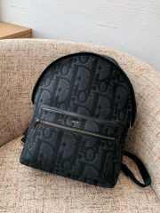 Uubags Dior Rider Oblique Backpack In Full Black 30x42x15cm - 5