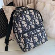 Uubags Dior Kids Rider Backpack Beige and Blue Maxi Dior Oblique Jacquard 30x42x15cm - 6