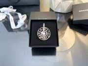 Uubags Chanel Strass spinning wheel pin brooch with Crystal / pearl Light Gold tone - 6