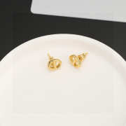 Uubags Dior CD Navy Stud Earrings Gold-Finish Metal - 6