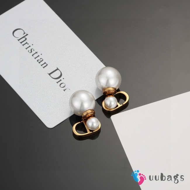Uubags Dior earrings gold pearl 02 - 1