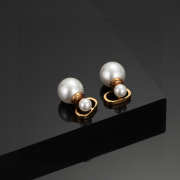 Uubags Dior earrings gold pearl 02 - 4