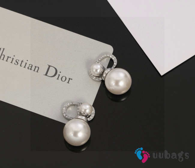 Uubags Dior earrings silver pearl - 1