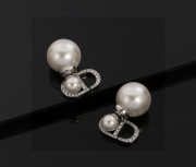 Uubags Dior earrings silver pearl - 4