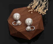 Uubags Dior earrings silver pearl - 2