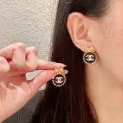 Uubags Chanel Coco Mark Circle Ribbon Motif Stud Earrings - 5