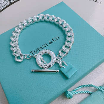 Uubags Tiffany & Co Silver Shopping Bag Bracelet Cable Link 