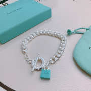 Uubags Tiffany & Co Silver Shopping Bag Bracelet Cable Link  - 3