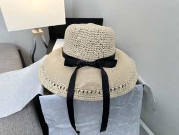 Uubags Chanel straw hat beige