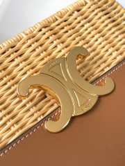 Uubags Celine Teen Triomphe Bag In Wicker And Natural Calfskin Natural/ Tan 23x21x15cm - 2
