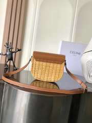 Uubags Celine Raffia Calfskin Triomphe Besace Natural Tan Bag 18.5x16x6cm - 4