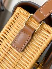 Uubags Celine Raffia Calfskin Triomphe Besace Natural Tan Bag 18.5x16x6cm - 3