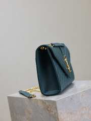 Uubags YSL Envelope Medium In Quilted Grain De Poudre Embossed Leather Navy Blue 24x17.5x6cm - 3
