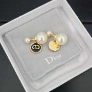 Dior Tribales Earrings Gold-Finish Metal with White Resin Pearls and Navy Blue Transparent Resin - 4