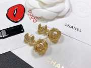 Uubags Chanel Gold Metal, Crystal And Pearl Disco Ball CC Drop Earrings - 4