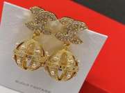 Uubags Chanel Gold Metal, Crystal And Pearl Disco Ball CC Drop Earrings - 3