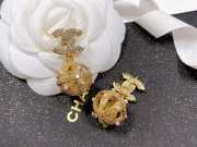 Uubags Chanel Gold Metal, Crystal And Pearl Disco Ball CC Drop Earrings - 2