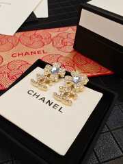 Uubags Chanel Pendant Earrings In Gold Crystal And Metal Strass - 4